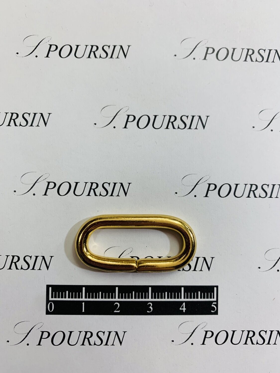 Passant Ovale 25x9 39 Non Soudé Laiton Poli Bille Doré Or3N Verni - lot de 10 pièces