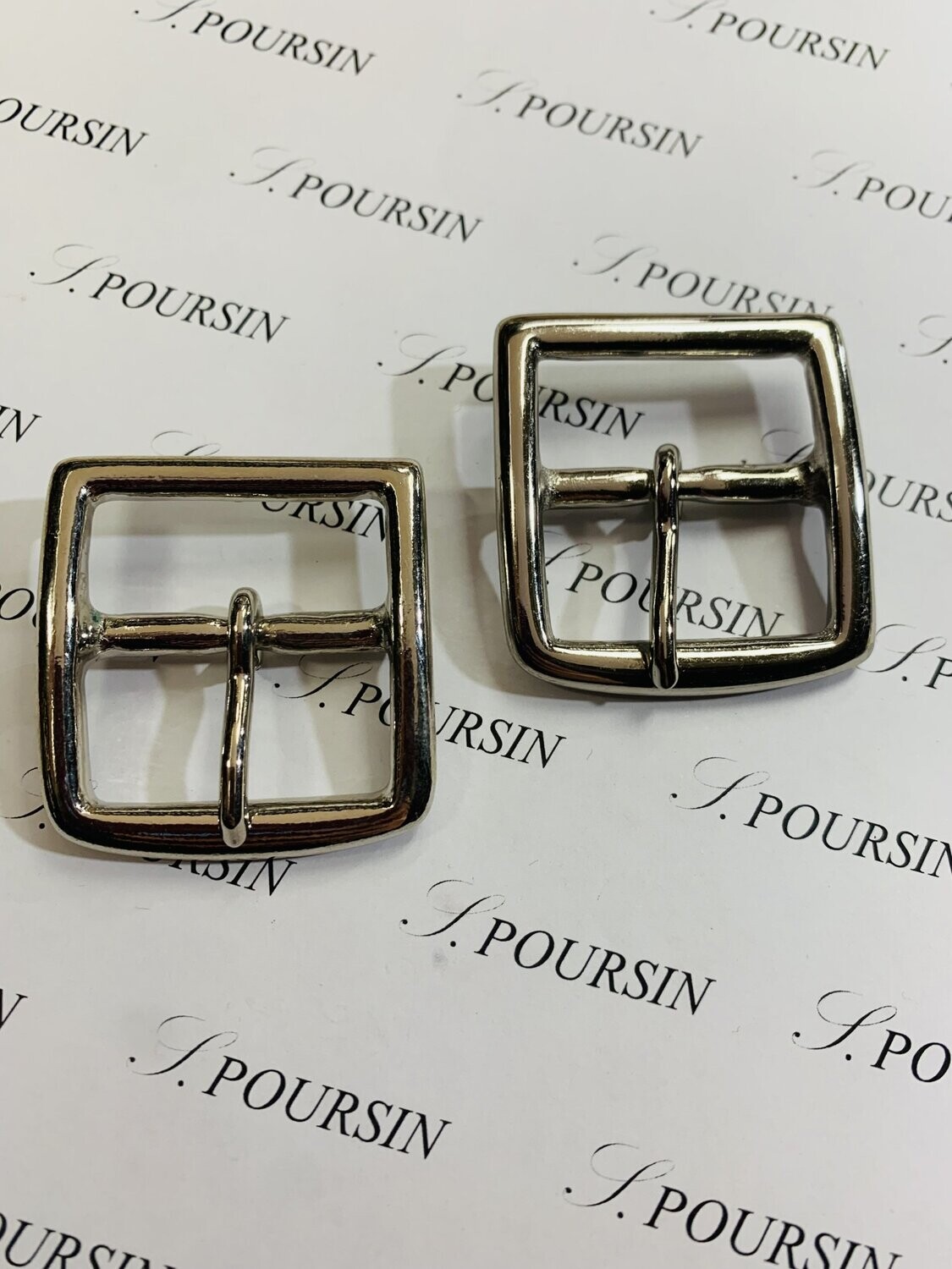 Boucle Etrivière 32mm Laiton Poli Bille Nickel - 2 pièces