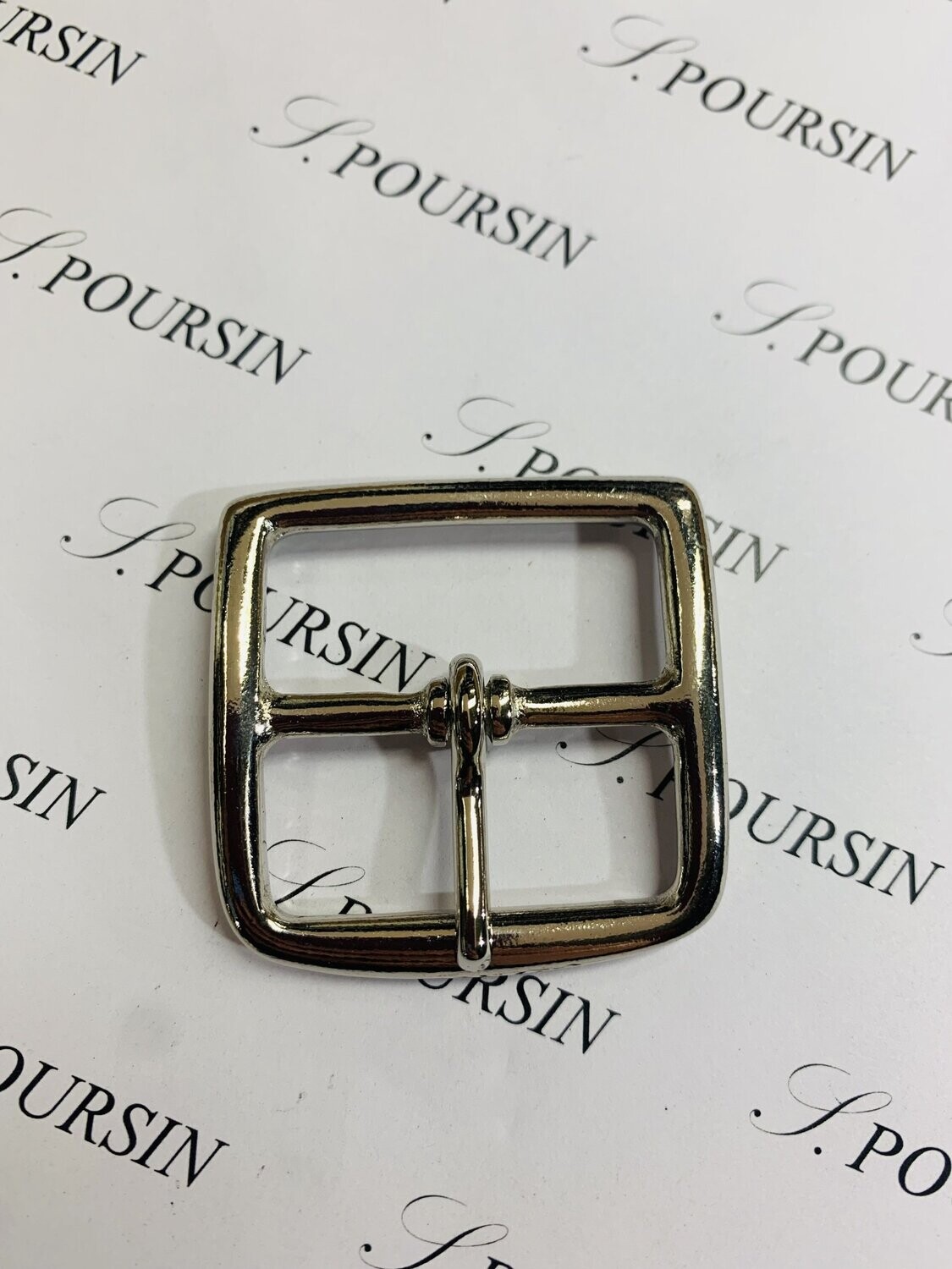 Boucle Etrivière 35mm Ceinture Laiton Poli Bille Nickel - 1 pièce