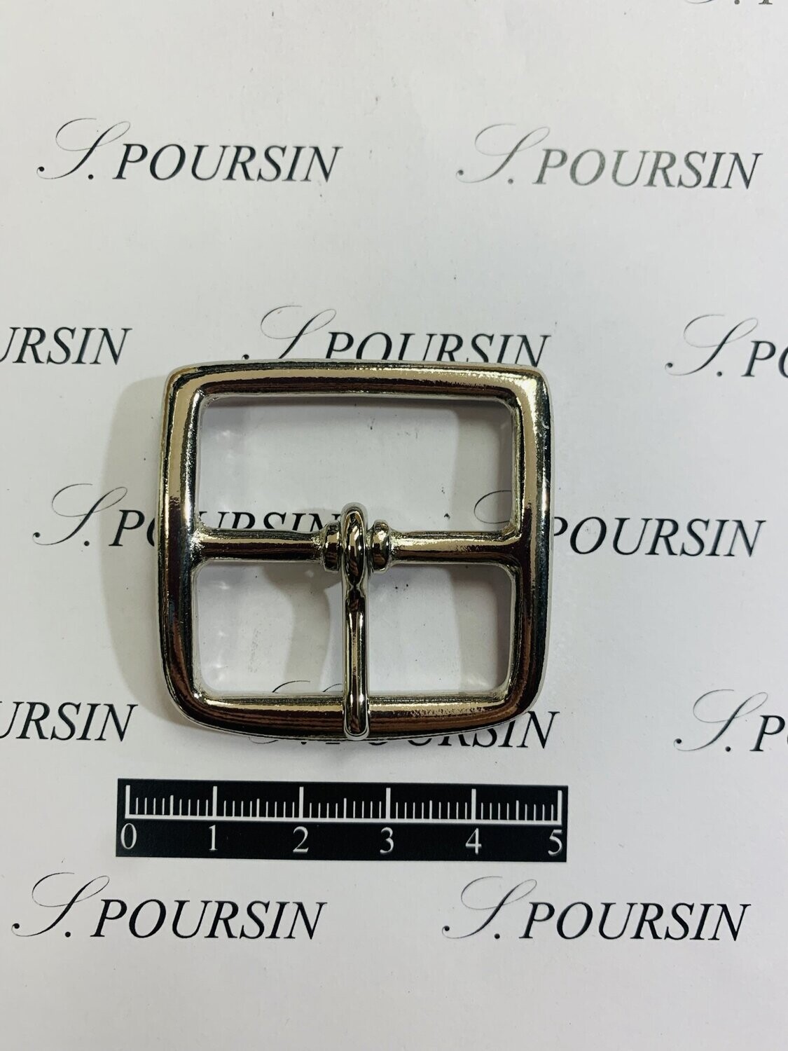 Boucle Etrivière 35mm Ceinture Laiton Poli Bille Nickel - 1 pièce