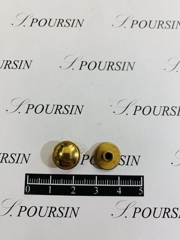 Bouton BTV 11x7,5 à Vis fendue 10x8 Laiton Poli Bille - lot de 10 pièces