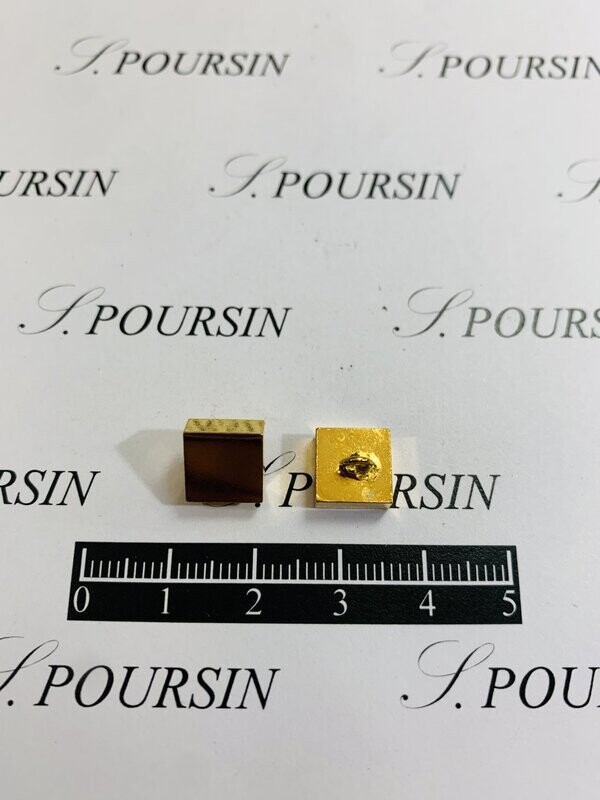 Bouton à anneau carré uni Laiton Doré Or3N - Bonne Affaire! - lot de 10 pièces