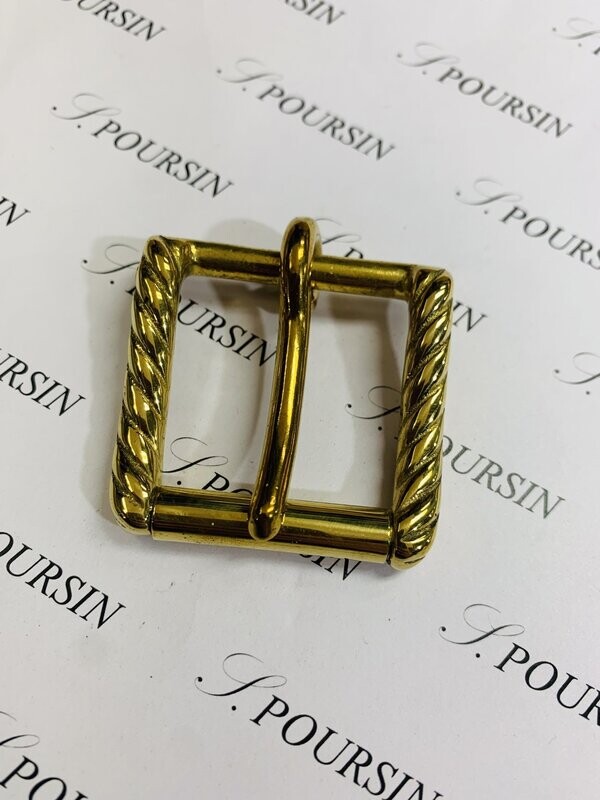 Boucle sous-ventrière 32mm CH "Torsadé" Laiton Poli Main - 2 pièces