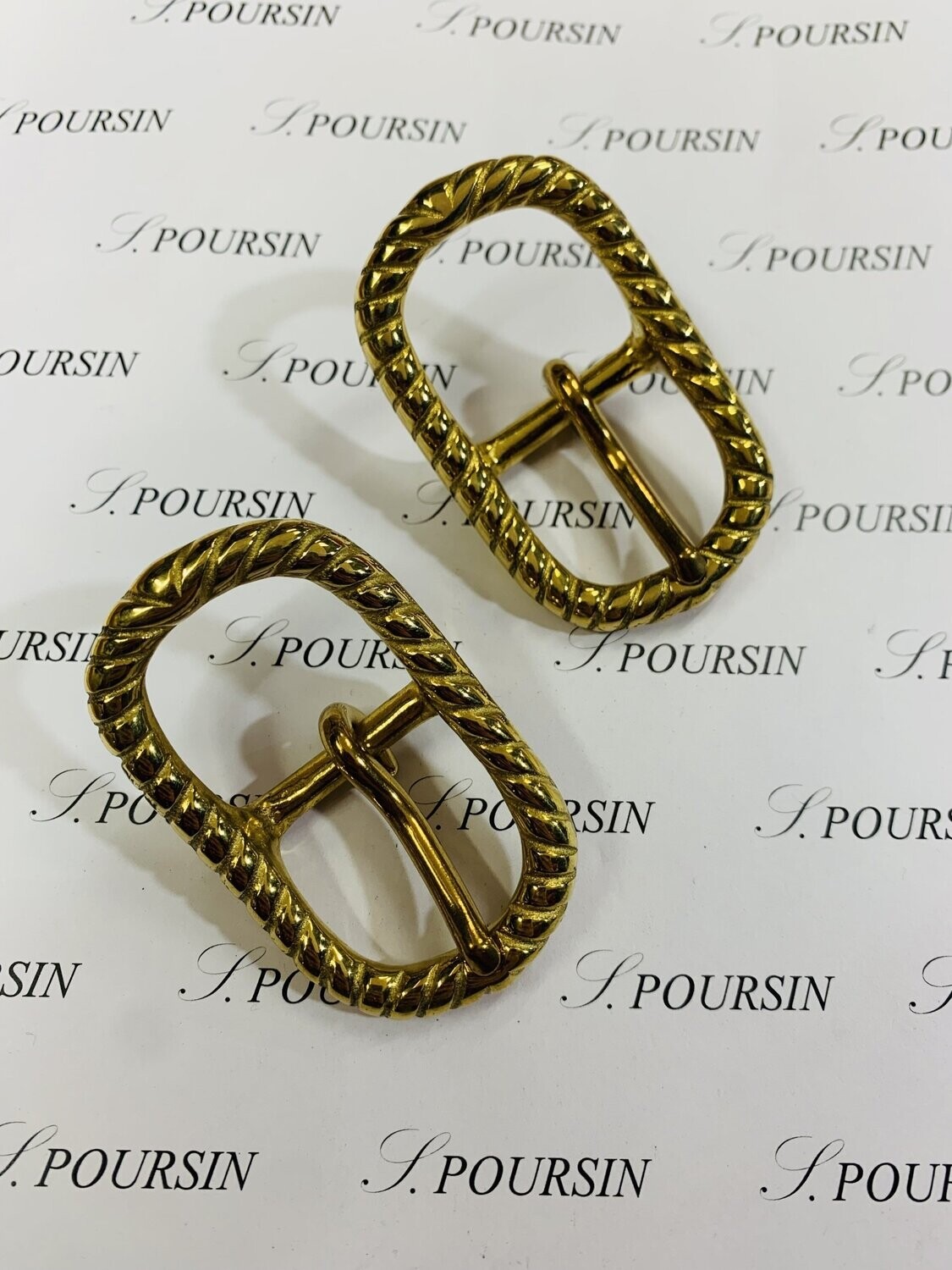 Boucle Double "Torsadé" 390/25 CH Laiton Poli - lot de 2 pièces