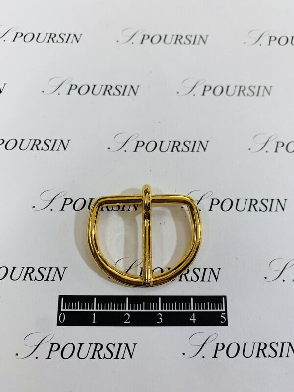 Boucle Dé 1/2 Rond 25x34 Non Soudée 1 Ardillon Laiton Doré Or3N Verni - Bonne Affaire! - lot de 5 pièces