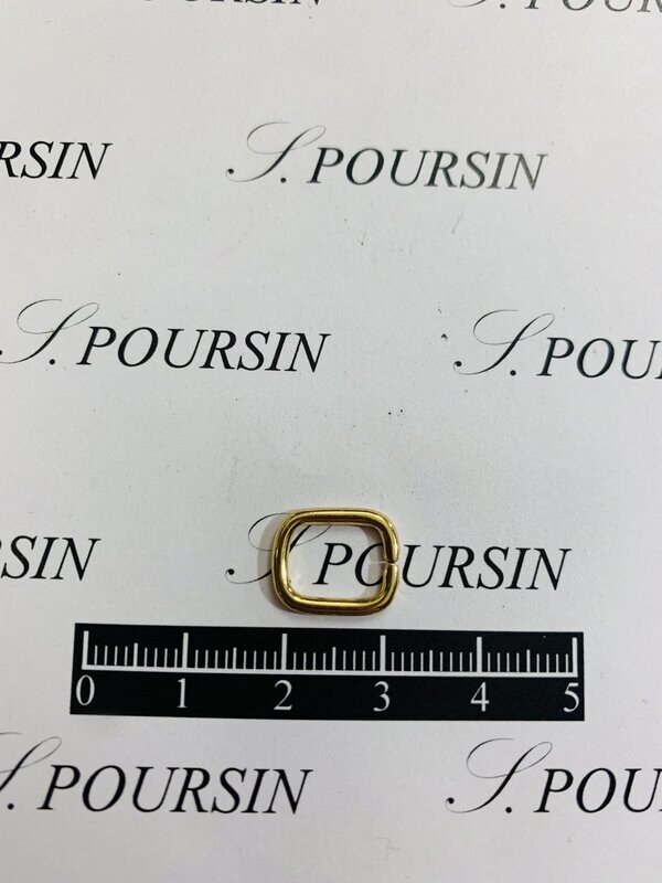 Passant Rectangle 7x10 18 Non Soudé Laiton Poli Bille Doré 1N14 Verni - lot de 10 pièces