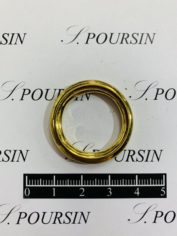 Anneau Fondu Baguette 21mm Laiton Poli Bille - lot de 2 pièces