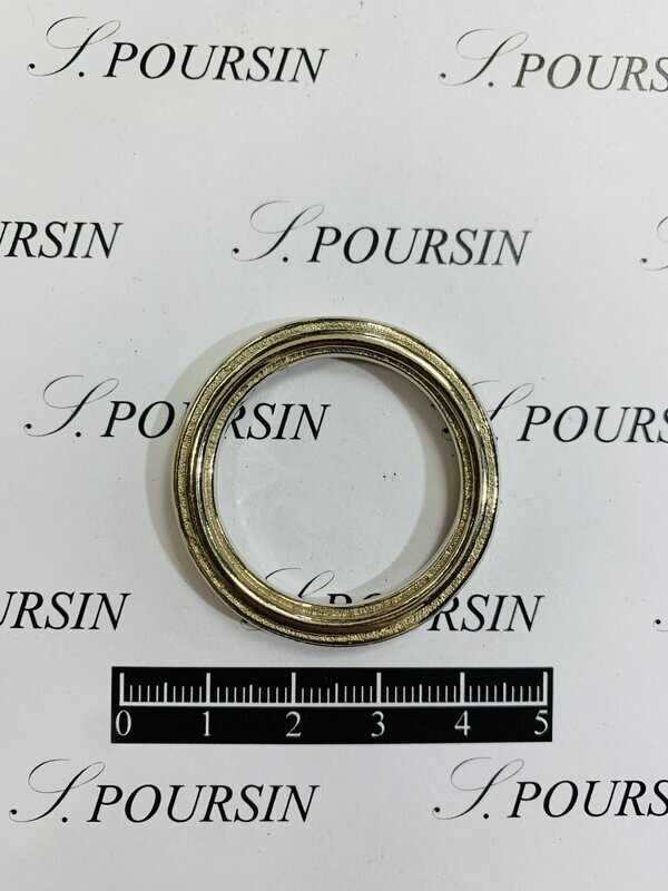 Anneau Fondu Baguette 28mm Maillechort Poli  - lot de 2 pièces