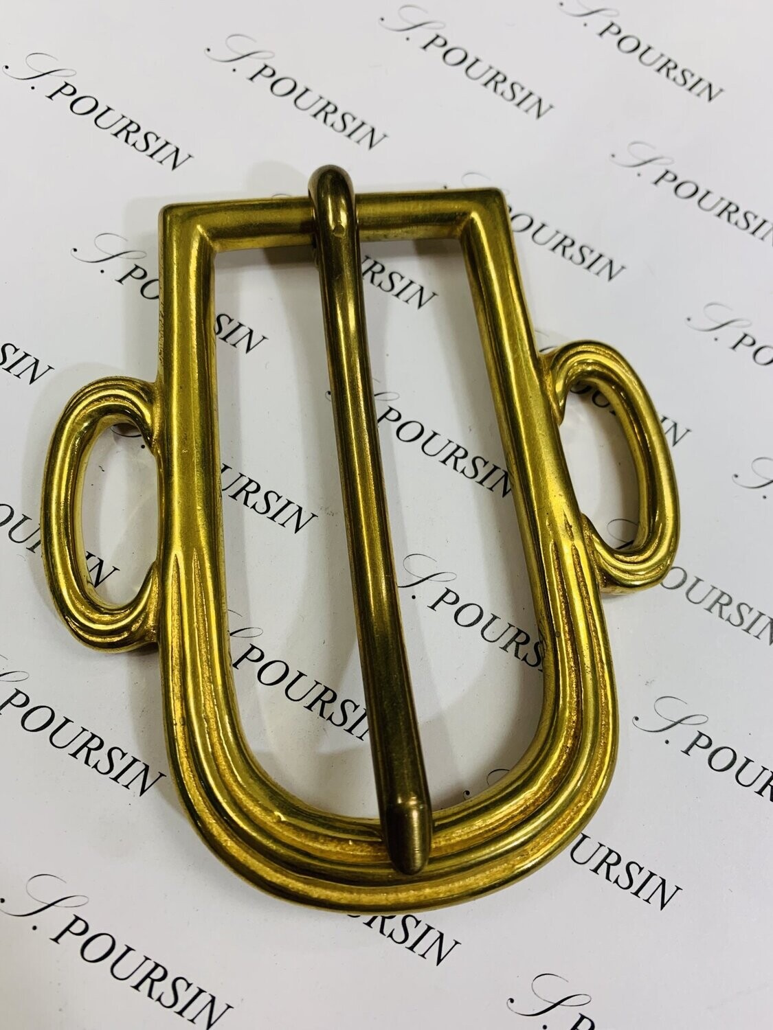 Boucle Mancelle Baguette 41mm Laiton Poli Bille - 1 pièce