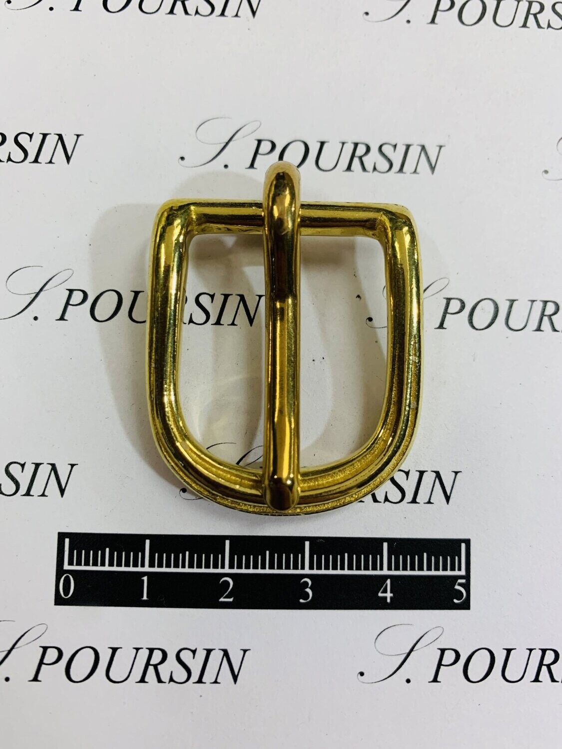 Boucle 1356/23mm CH "Baguette" Laiton Poli Bille  -  2 pièces