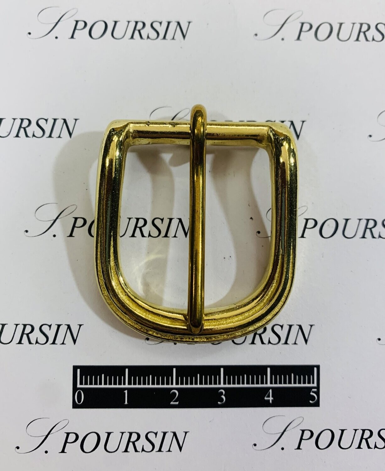 Boucle 1356/27mm "Baguette" Maro Laiton Poli Bille  -  2 pièces
