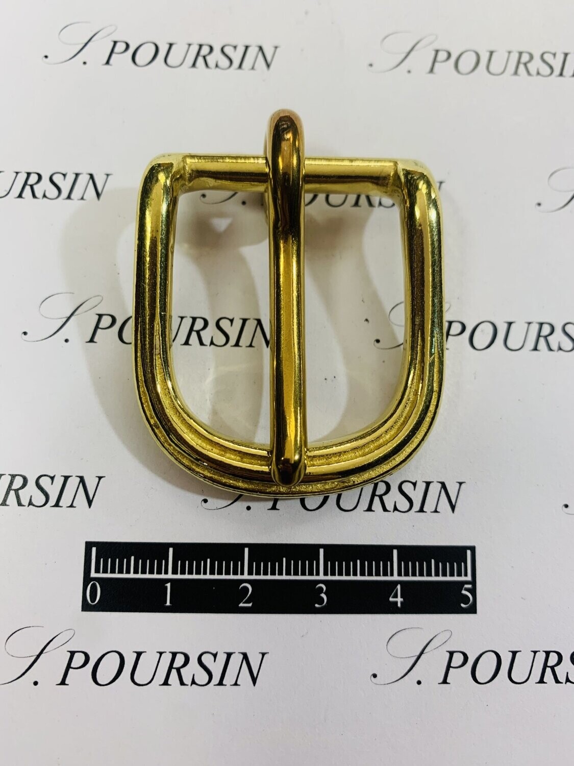 Boucle 1356/27mm CH "Baguette" Laiton Poli Bille  -  2 pièces