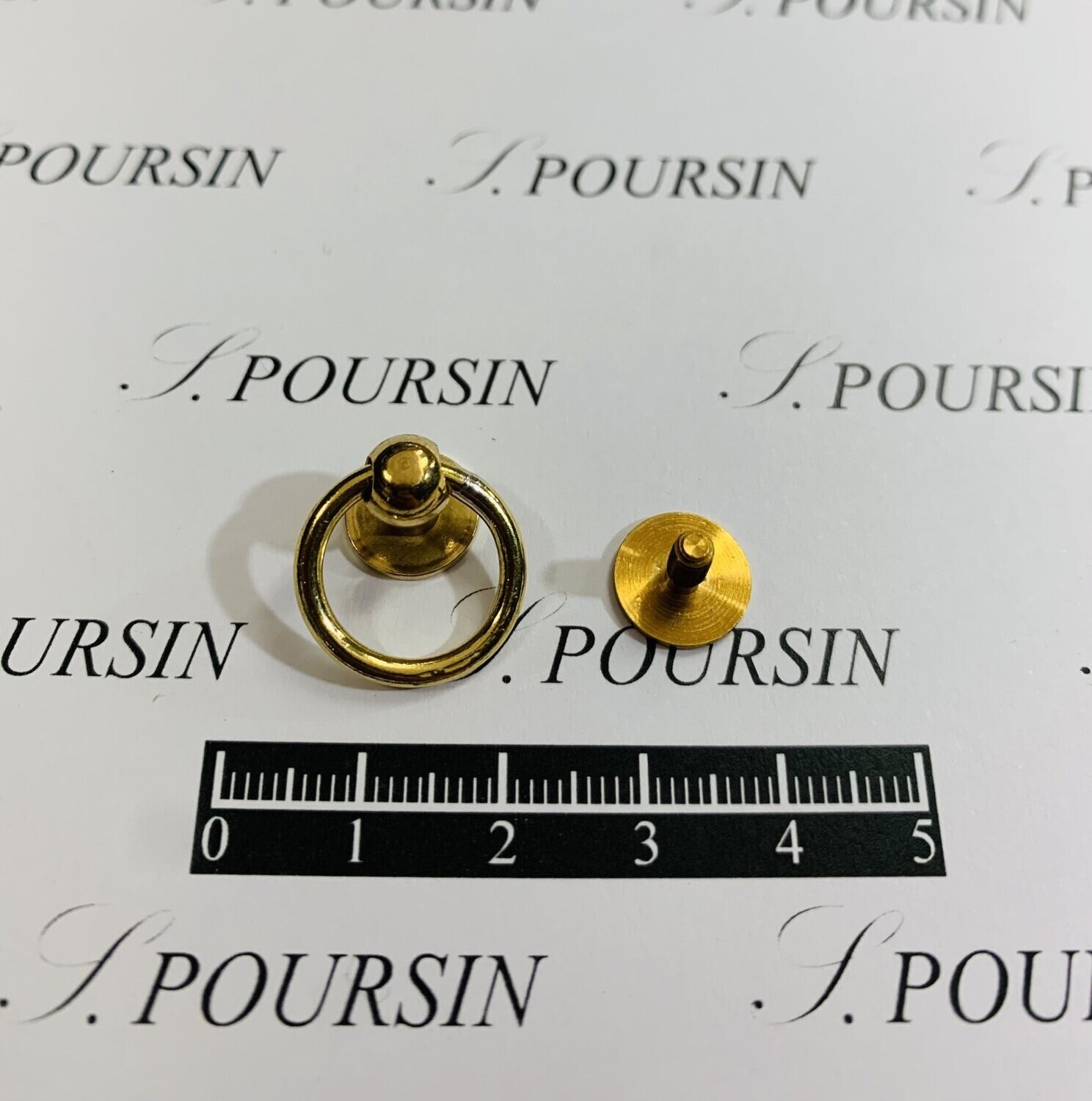 Anneau à touret 12mm Soudé Laiton Poli Bille à vis - lot de 5 pièces