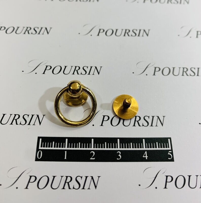 Anneau à touret 12mm Soudé Laiton Poli Bille à vis - lot de 5 pièces