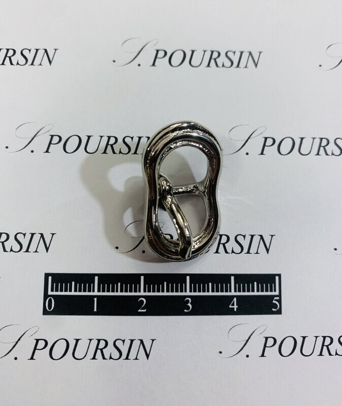 Boucle Double Baguette 9mm CH Laiton Poli Bille Nickel- lot de 2 pièces