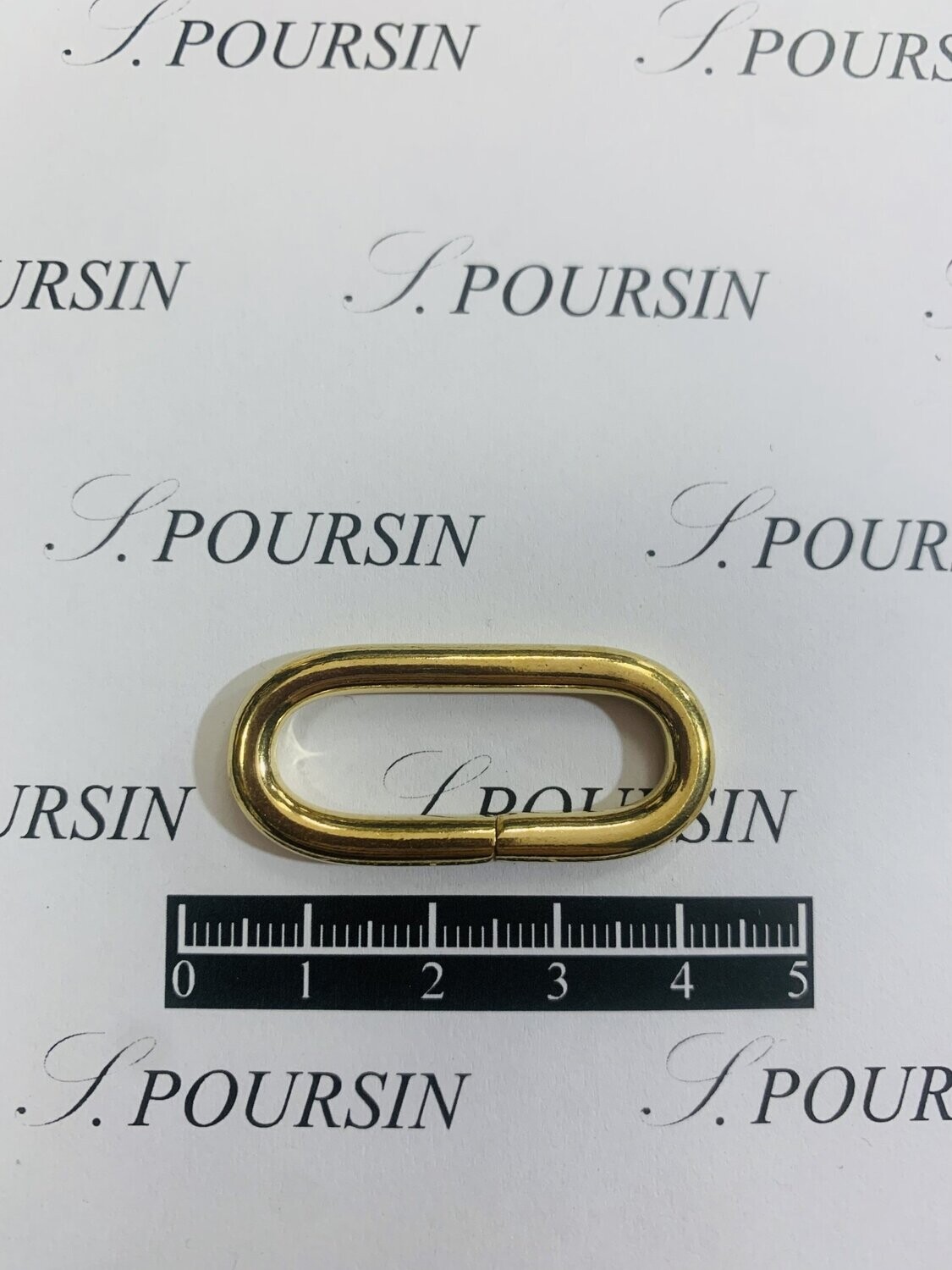 Passant Ovale 30x09 39 Non Soudé Laiton Poli Bille -  lot de 10 pièces