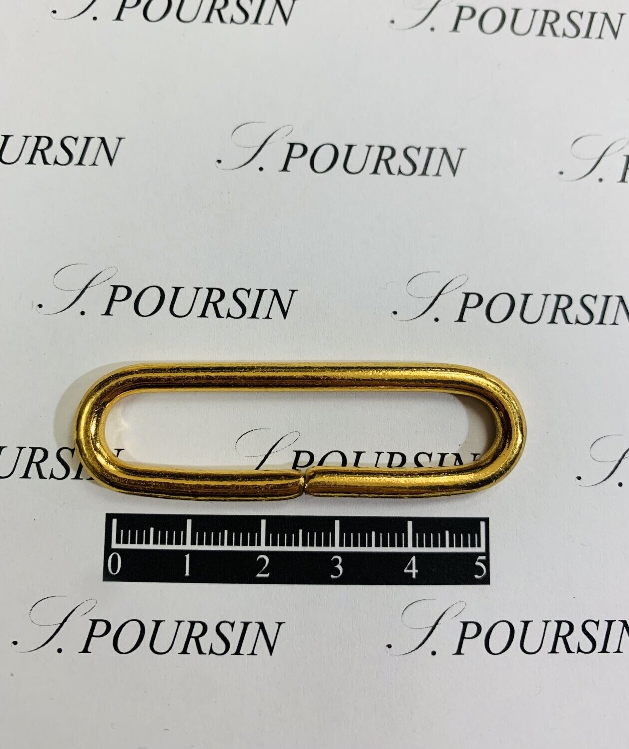 Passant Ovale 50x10 39 Non Soudé Laiton Poli Doré Or3N Verni - lot de 5 pièces