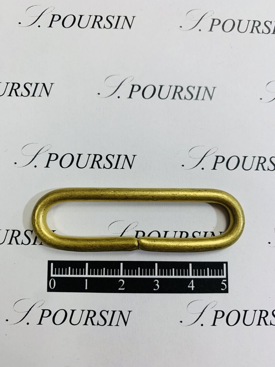 Passant Ovale 50x10 39 Non Soudé Laiton Bronzé Antic Clair Verni - lot de 5 pièces