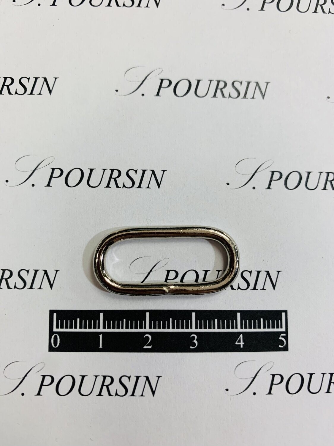 Passant Ovale 25x9 27 Soudé Laiton Poli Bille Nickel - lot de 10 pièces
