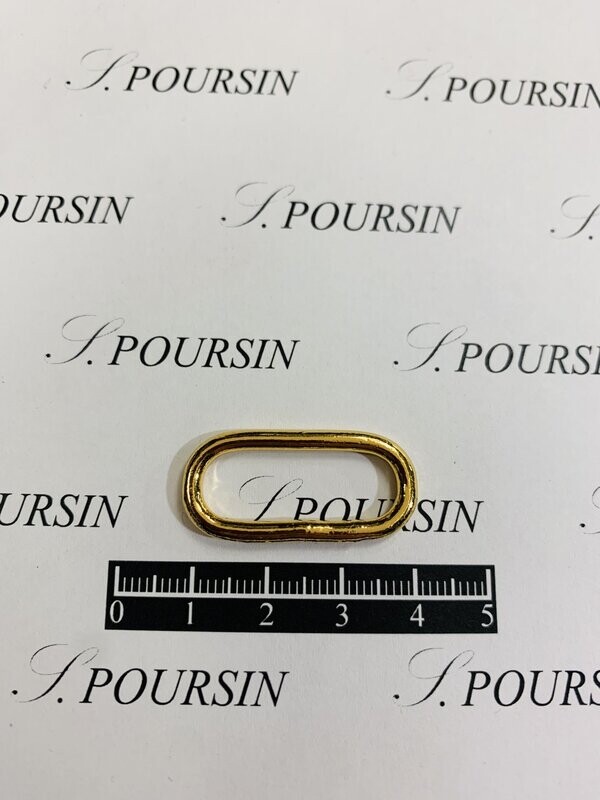 Passant Ovale 25x9 27 Soudé Laiton Poli Doré Or3N Verni- lot de 10 pièces