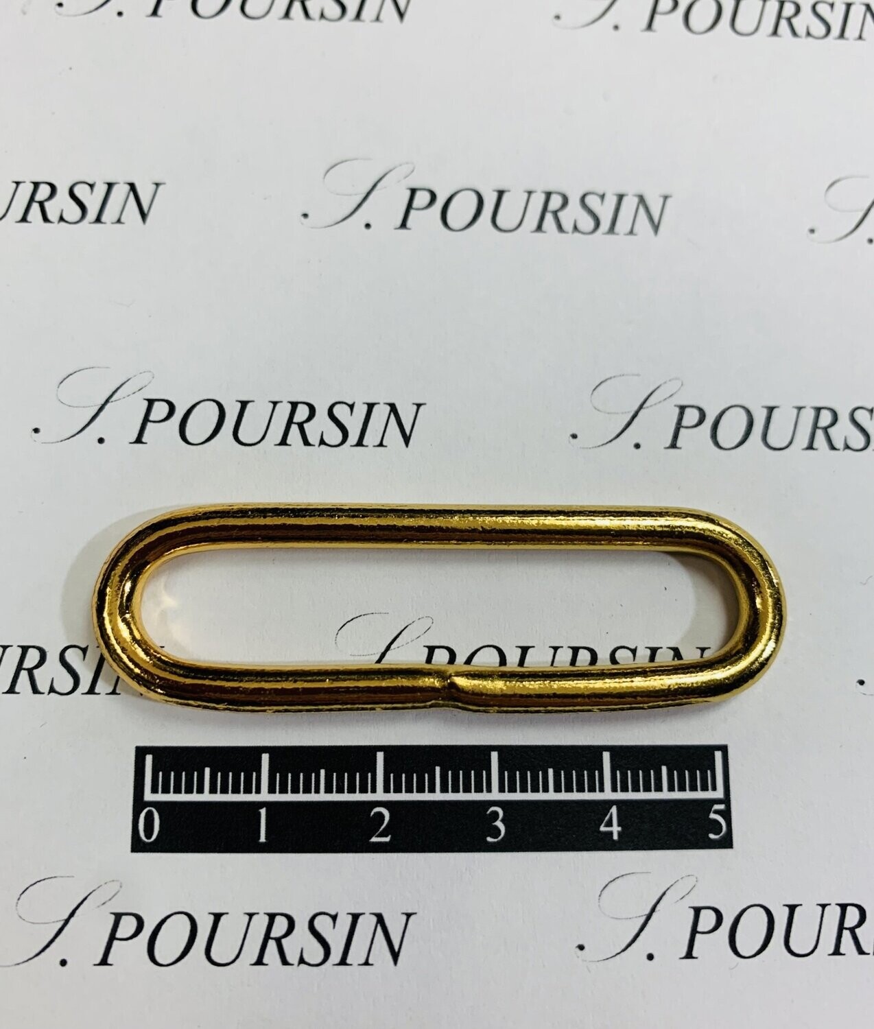 Passant Ovale 50x10 39 Soudé Laiton Poli Doré Or3N Verni - lot de 5 pièces