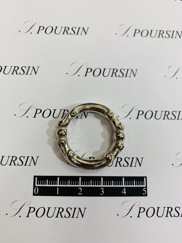 Anneau Fondu Moderne 21mm Maillechort Poli  - lot de 2 pièces