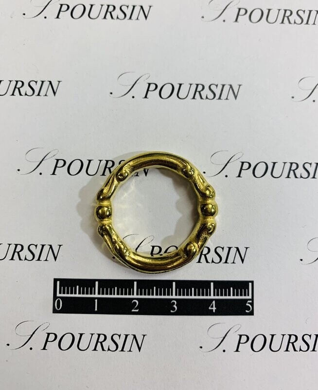 Anneau Fondu Moderne 21mm Laiton Poli Bille - lot de 2 pièces