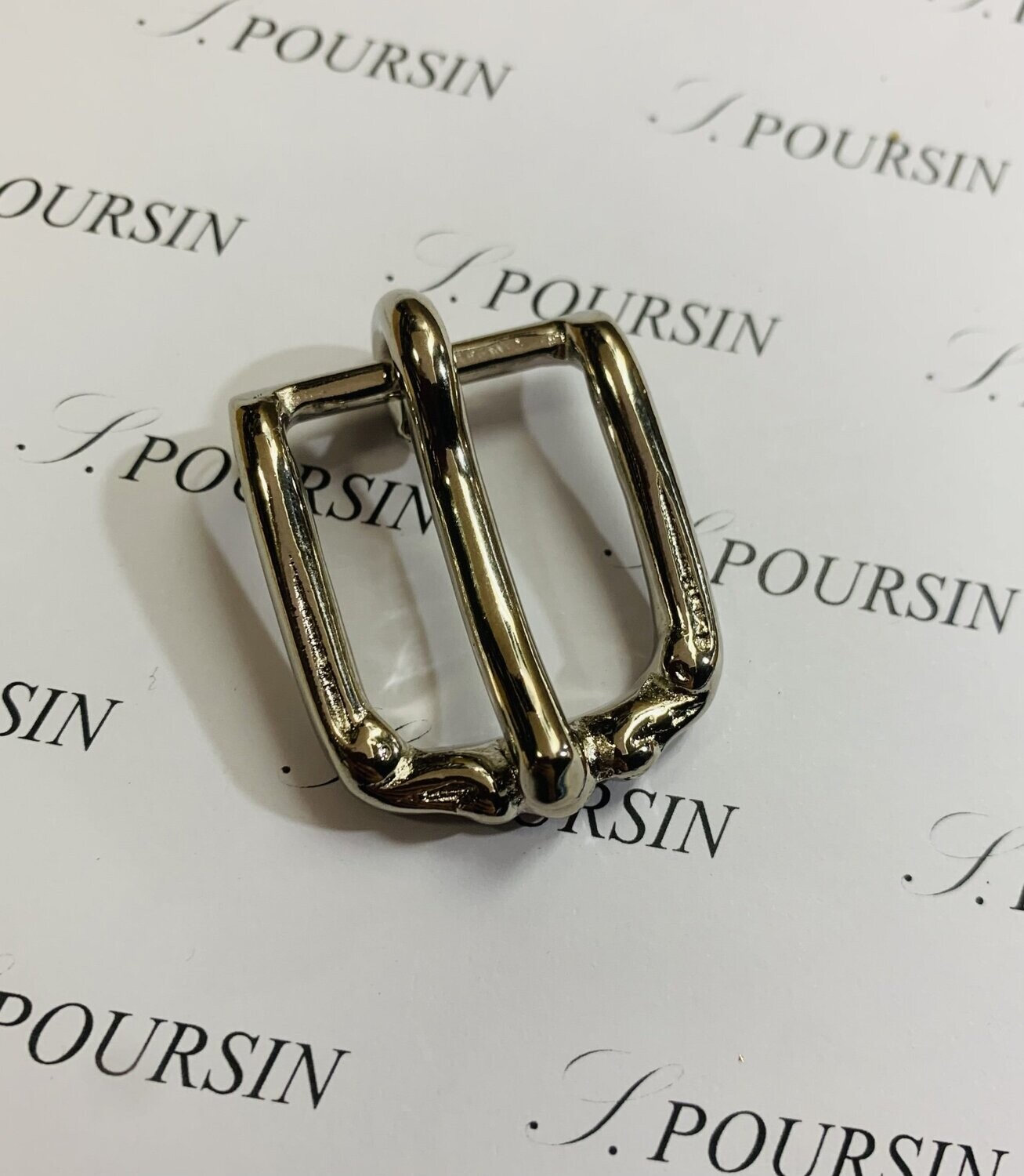Boucle Simple Moderne 23mm CH Laiton Poli Bille Nickel  -  2 pièces
