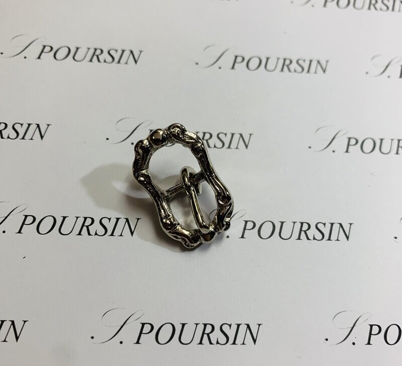 Boucle Double Moderne 9mm CH Laiton Poli Bille Nickel - lot de 2 pièces