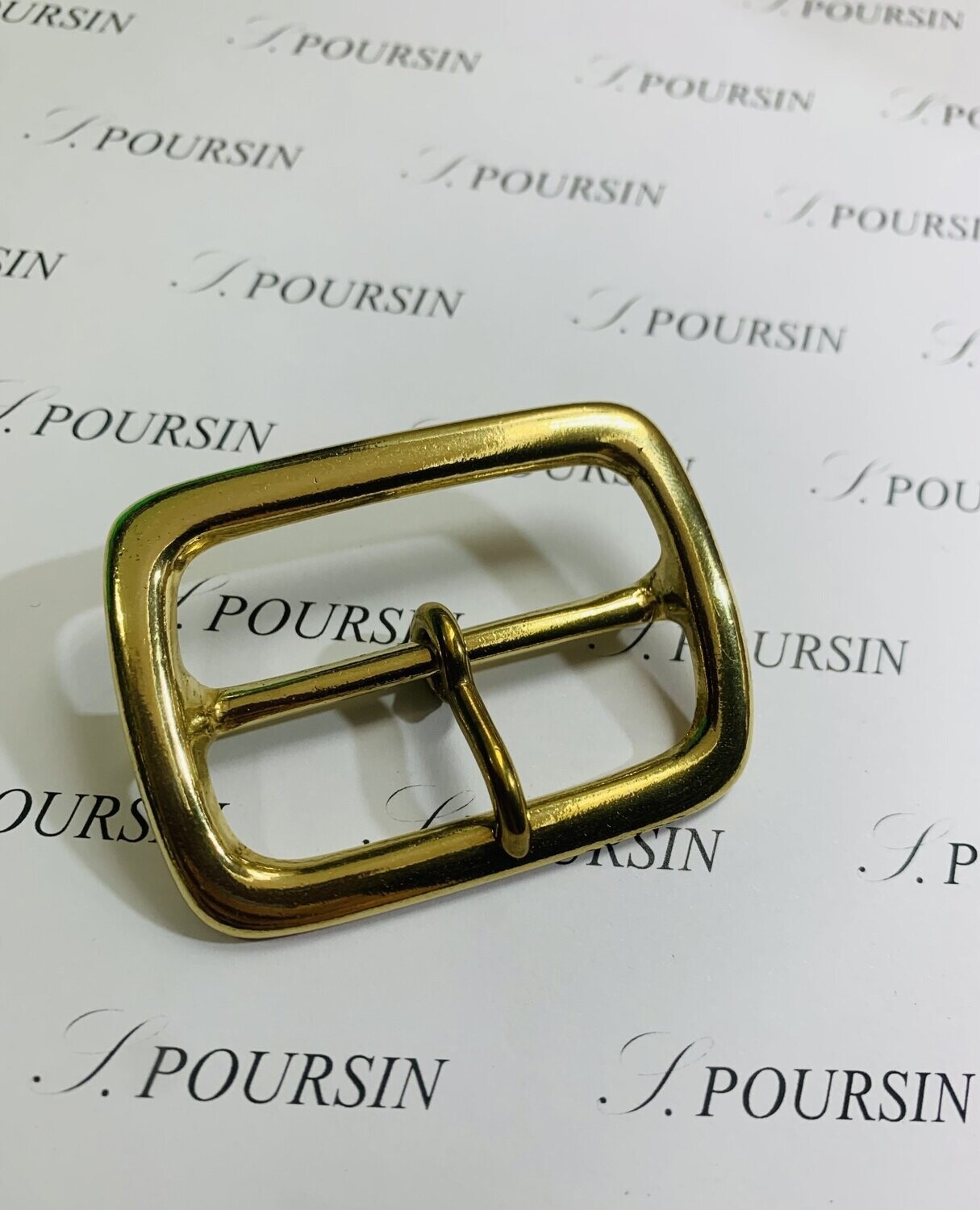Boucle Méplat 45mm Laiton Poli Bille - lot de 2 pièces