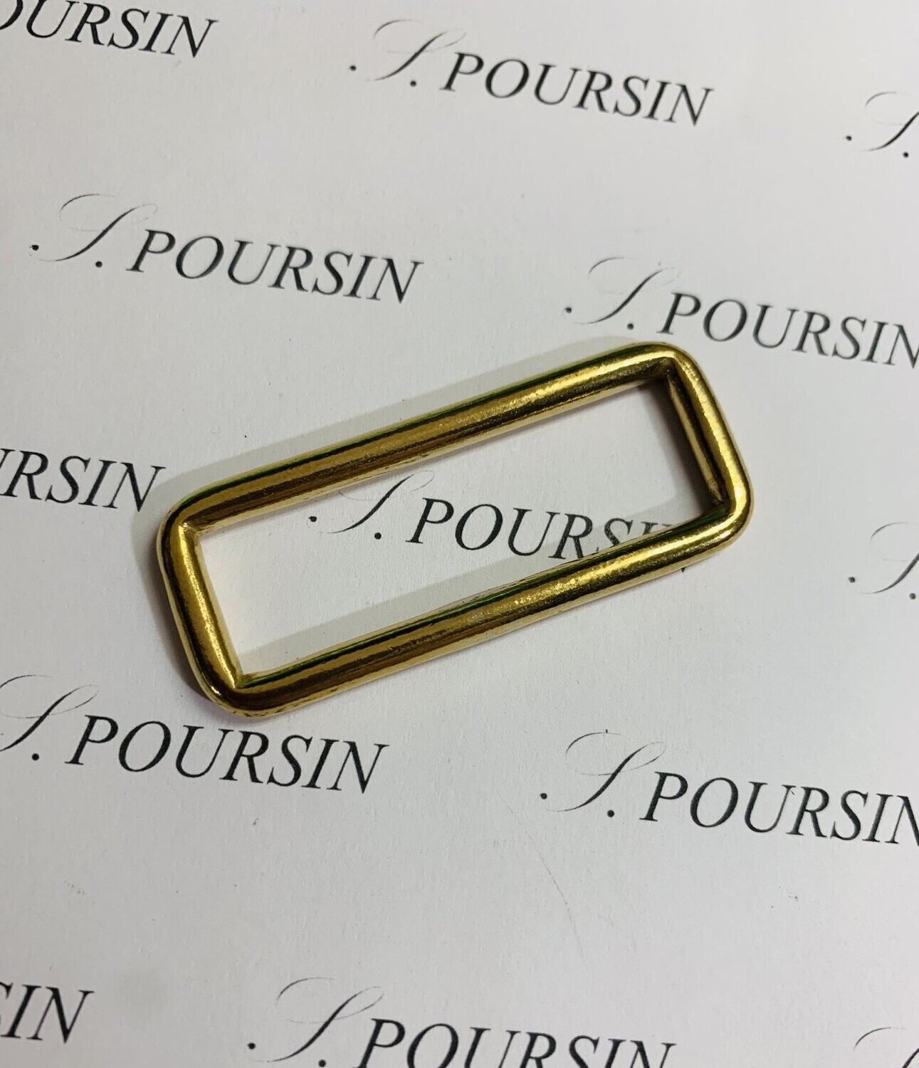 Passant 40x12 39 Soudé Laiton Poli Bille - lot de 10 pièces