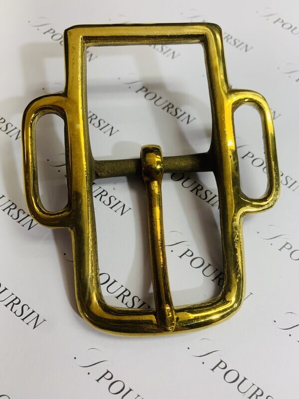 Boucle Double Mancelle Lyre 36mm Laiton Poli - Vintage -  1 pièce