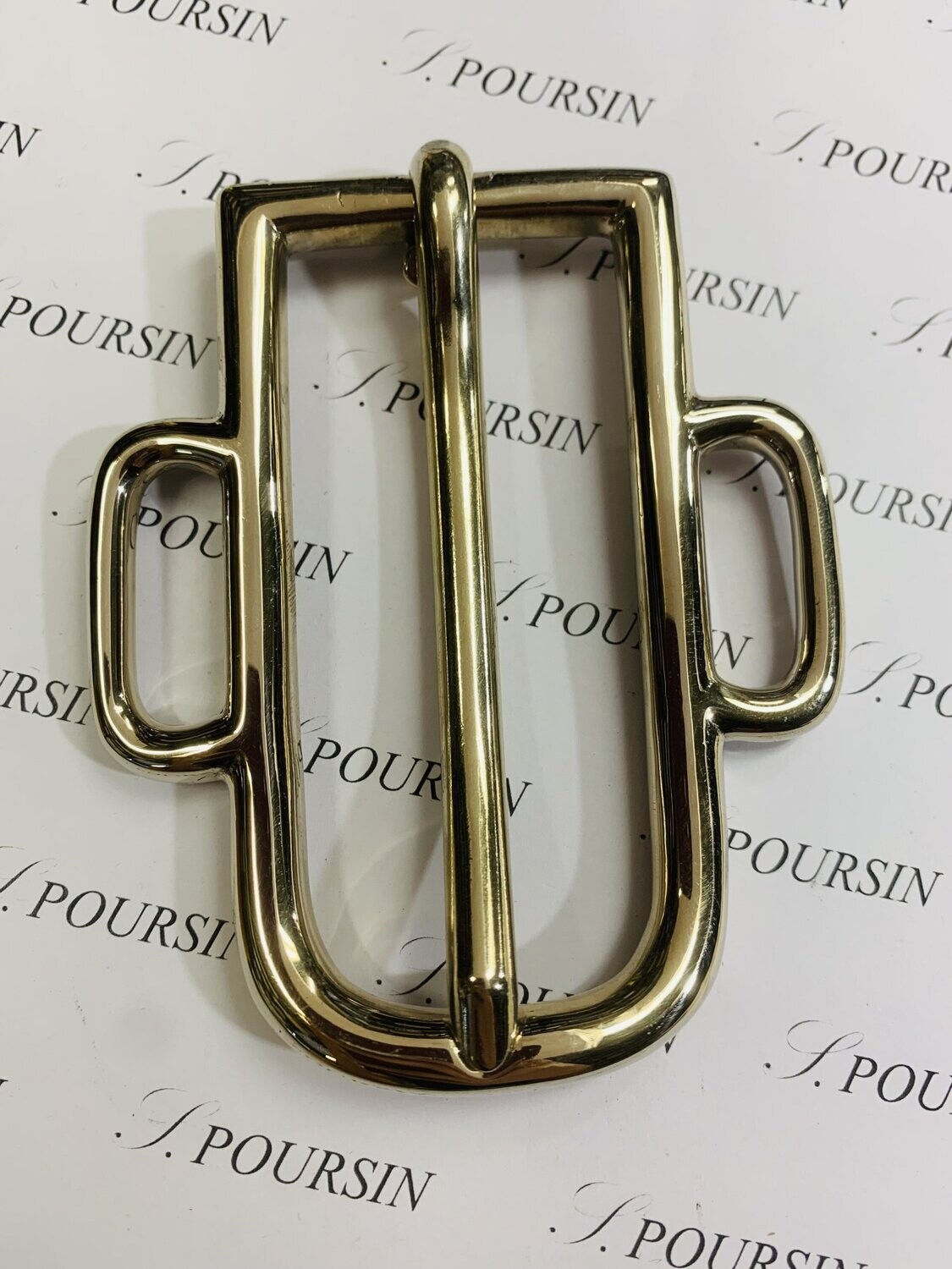 Boucle Mancelle Lyre 36mm CH Laiton Poli Nickel - 1 pièce