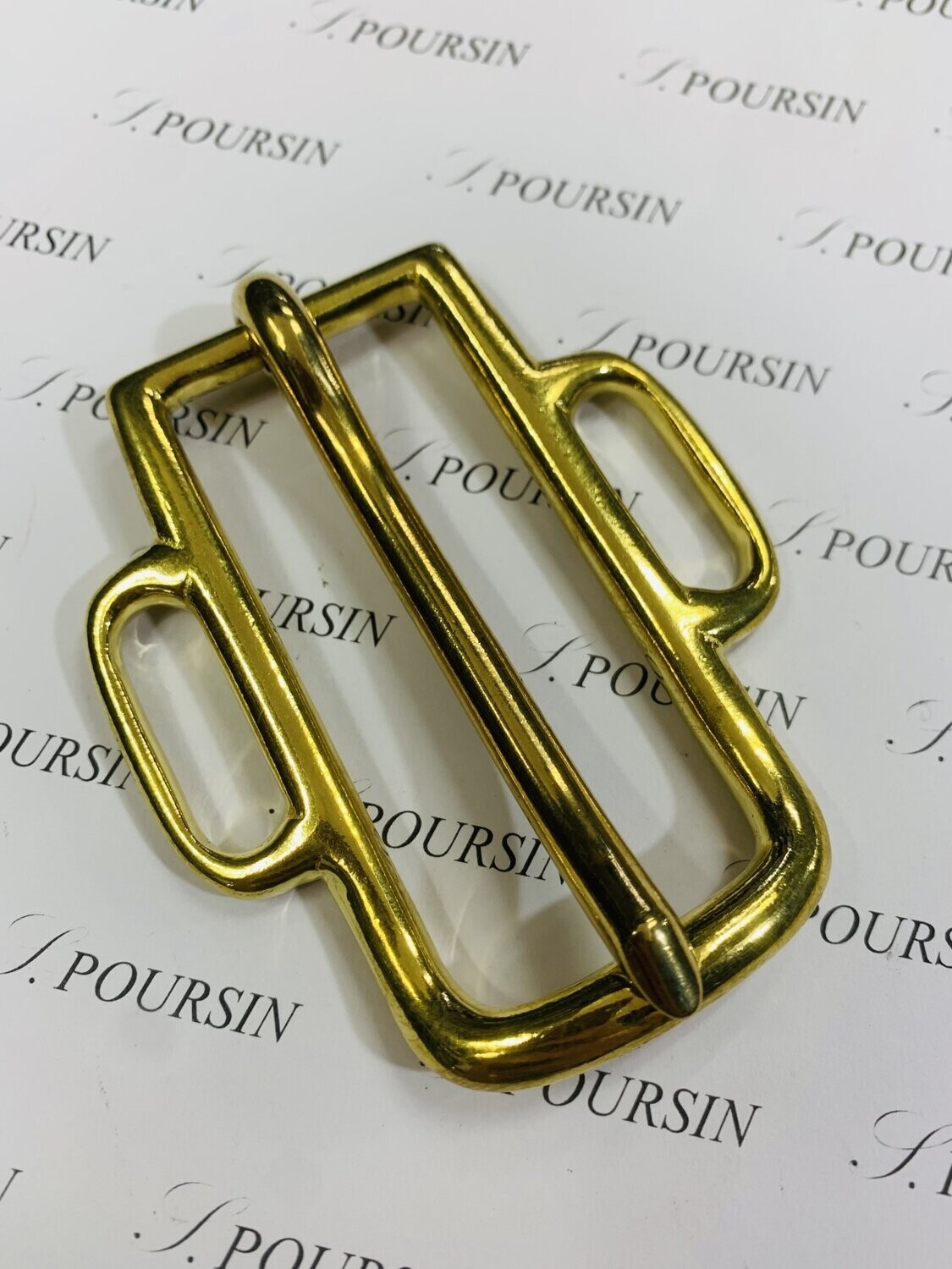 Boucle Mancelle Lyre 32mm CH Laiton Poli Bille - 1 pièce