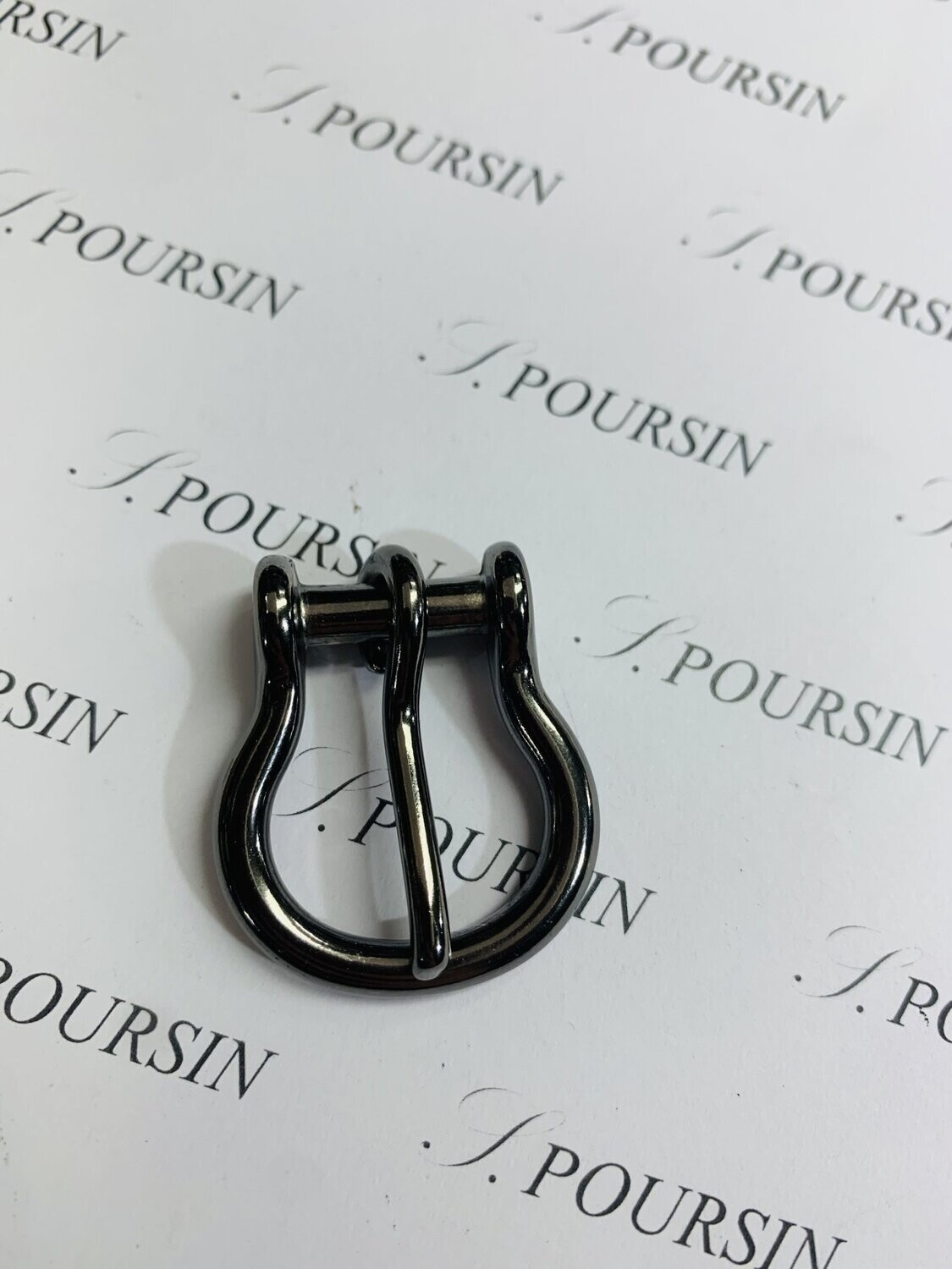 Manillon 15mm 1 Ardillon Laiton Poli Bille Nickel Noir Verni - lot de 2 pièces