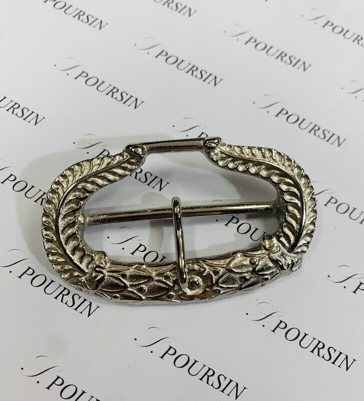 Boucle Double 380/55 Laiton Poli Bille Nickel - Vintage - 1 pièce