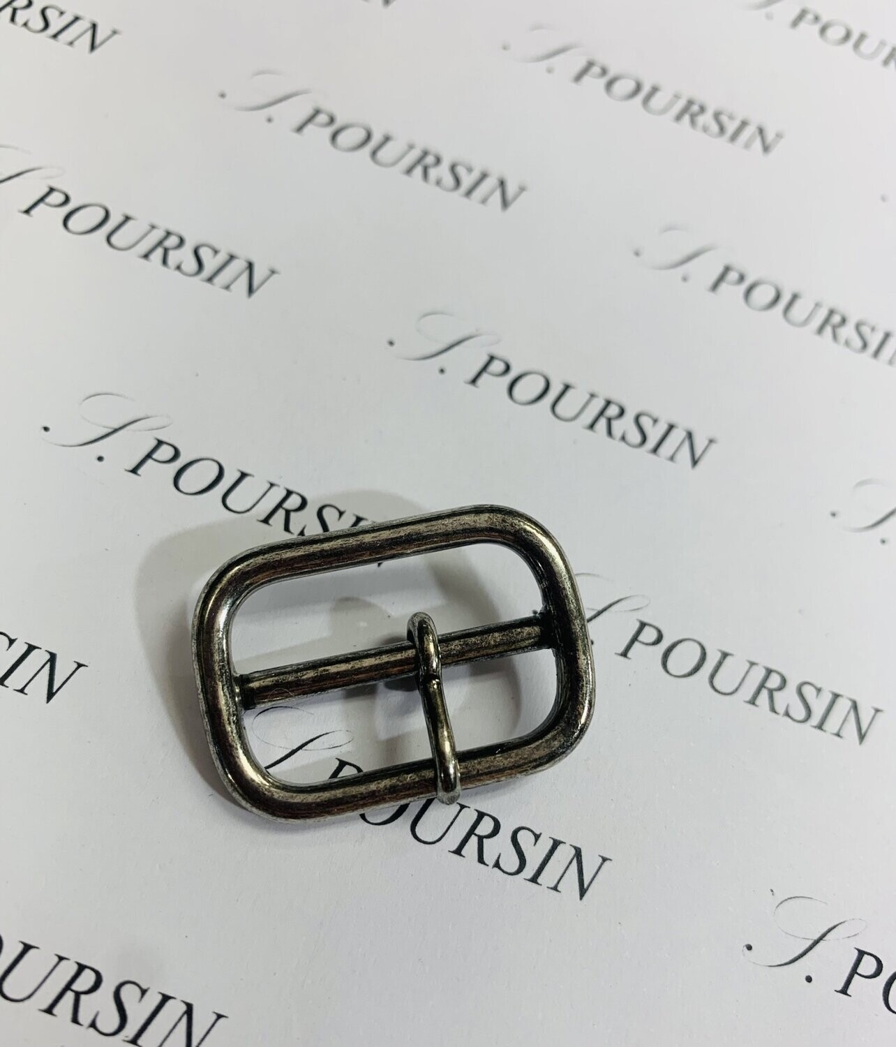 Boucle Guetre 25mm 1 Ardillon Laiton Vieil Argent Verni - lot de 2 pièces