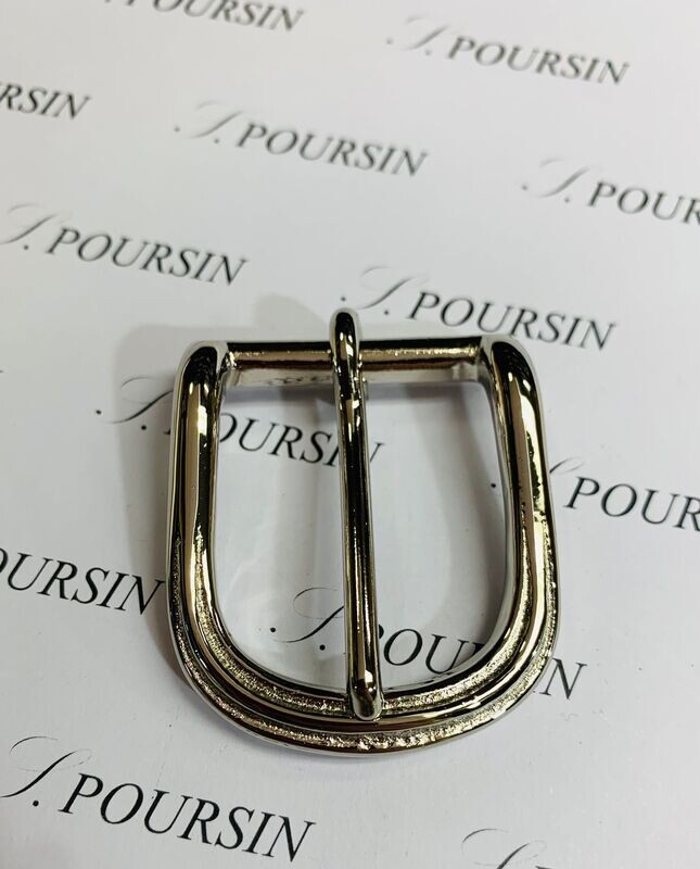 Boucle 1356/27mm "Baguette" Laiton Poli Main Nickel -  2 pièces
