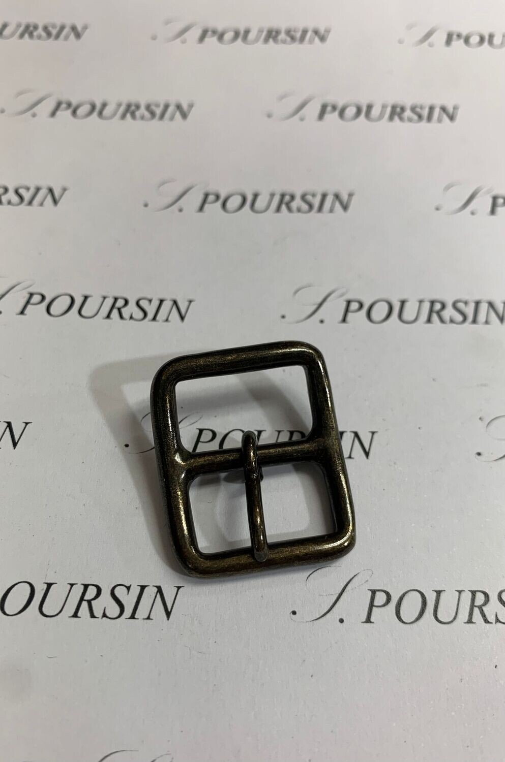 Boucle Double Cars 16 Cambré Laiton Bronzé Antic Foncé Verni - lot de 5 pièces