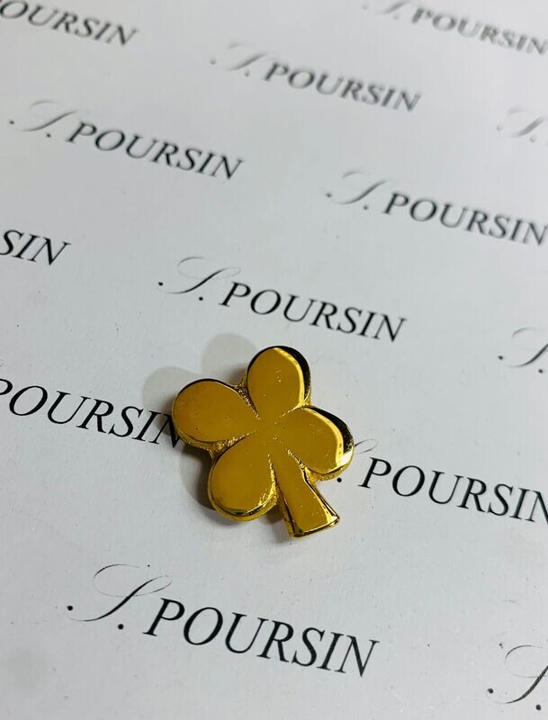 Ornement  "Trèfle à 4 feuilles"   Laiton Poli Doré- 2 pièces
