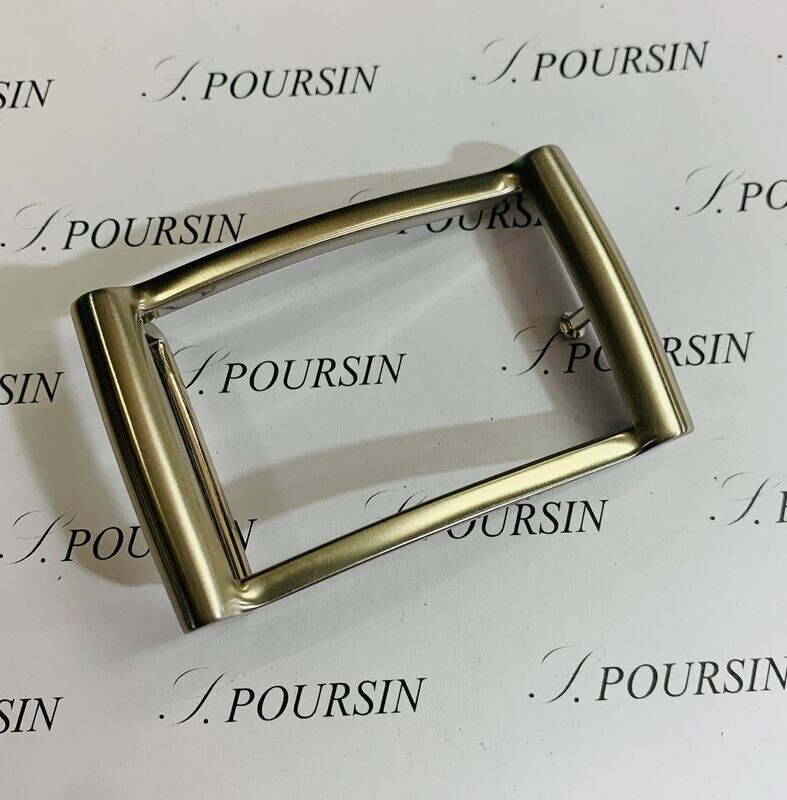 Boucle double 248/35 à Pont & Tenon Laiton Poli Main Nickel Brossé - 1 pièce