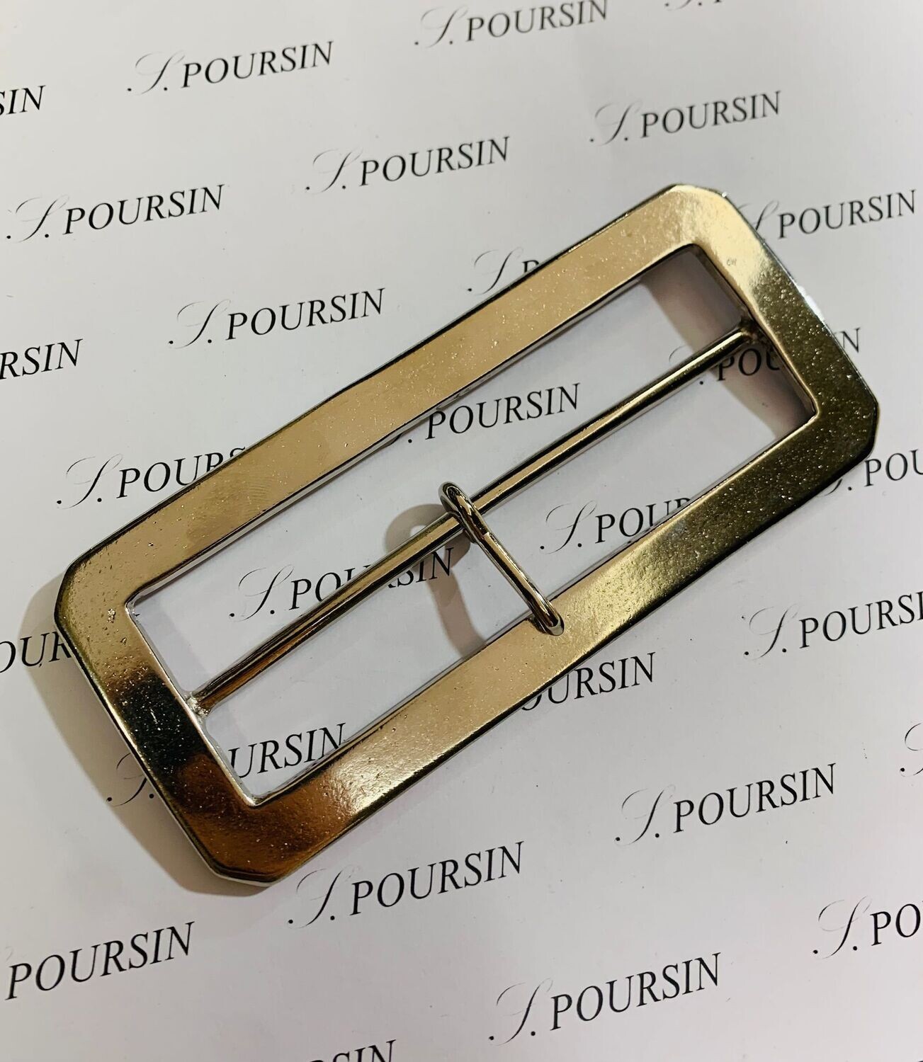 Boucle Carnier 100mm 1 Ardillon Laiton Poli Bille Nickel - 1 pièce
