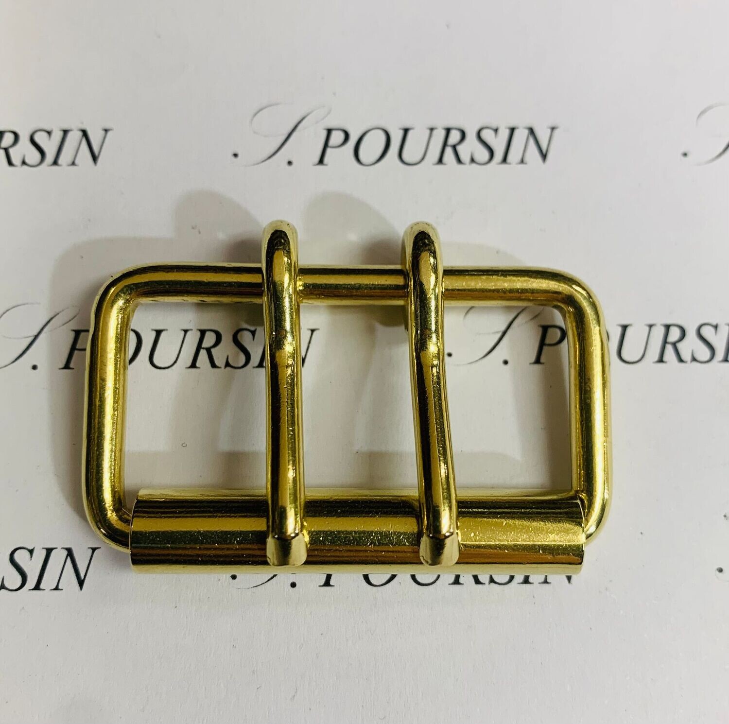 Boucle à Rouleau 40x20x3,9 Non Soudée 2 Ardillons Laiton Poli Bille - lot de 4 pièces