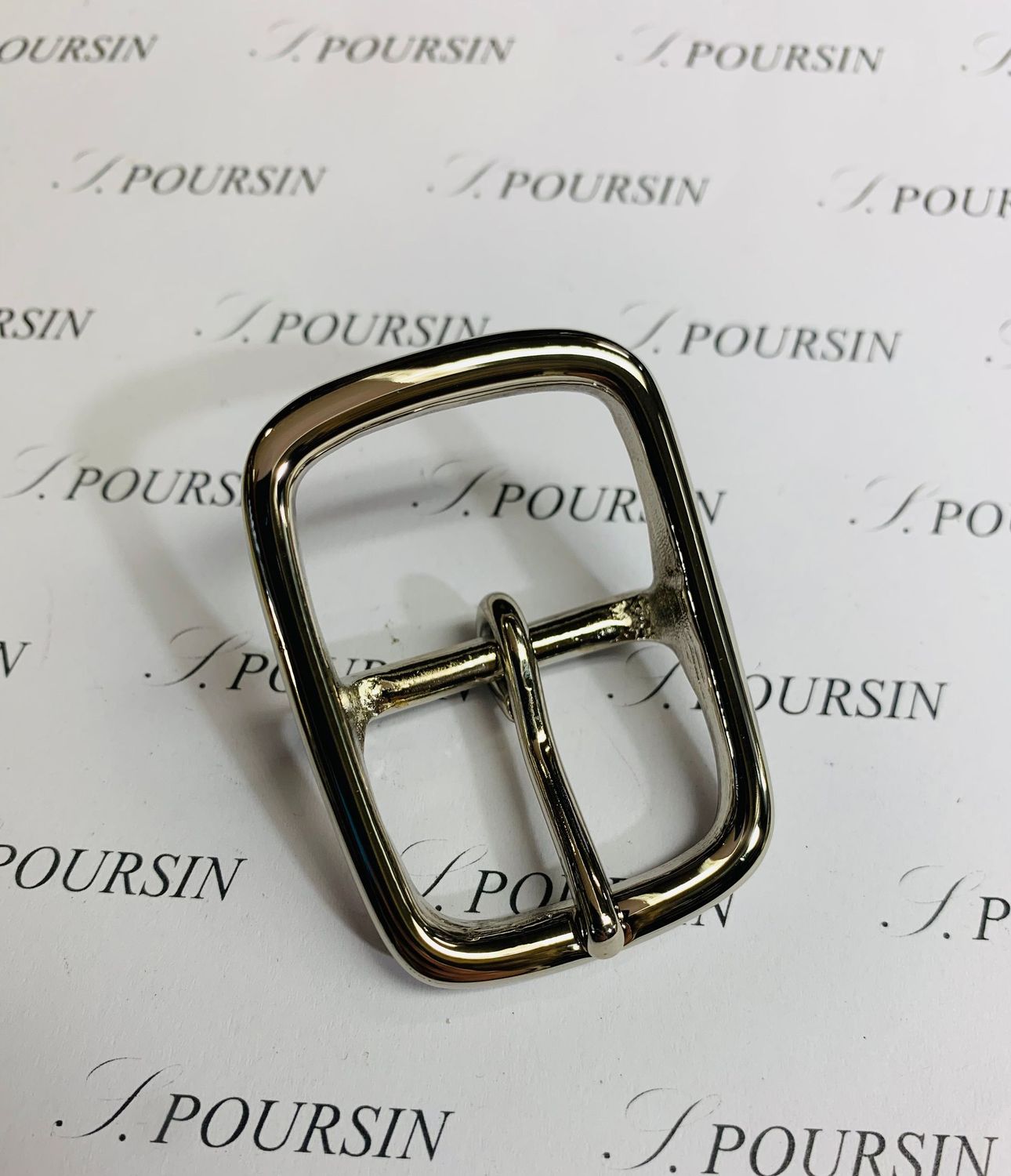 Boucle Double Off 30mm Laiton Poli Main Nickel - lot de 2 pièces