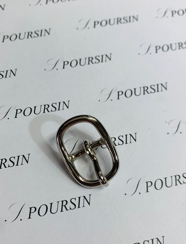 Boucle Double JA 14mm CH Laiton Poli Bille Nickel - lot de 2 pièces