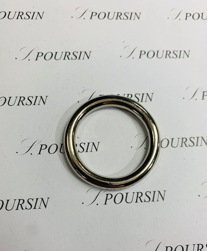 Anneau Soudé 30x49 Laiton Poli Bille Nickel - lot de 10 pièces