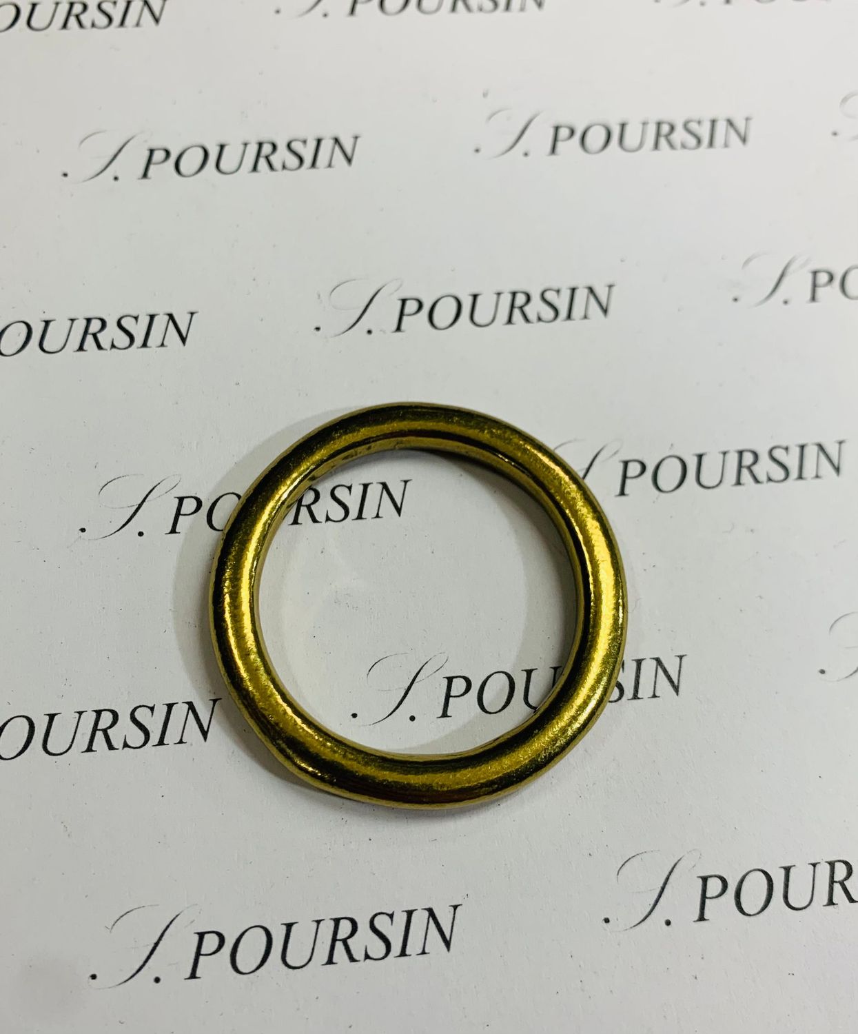 Anneau Fondu 30mm Laiton Poli Bille Verni - lot de 2 pièces
