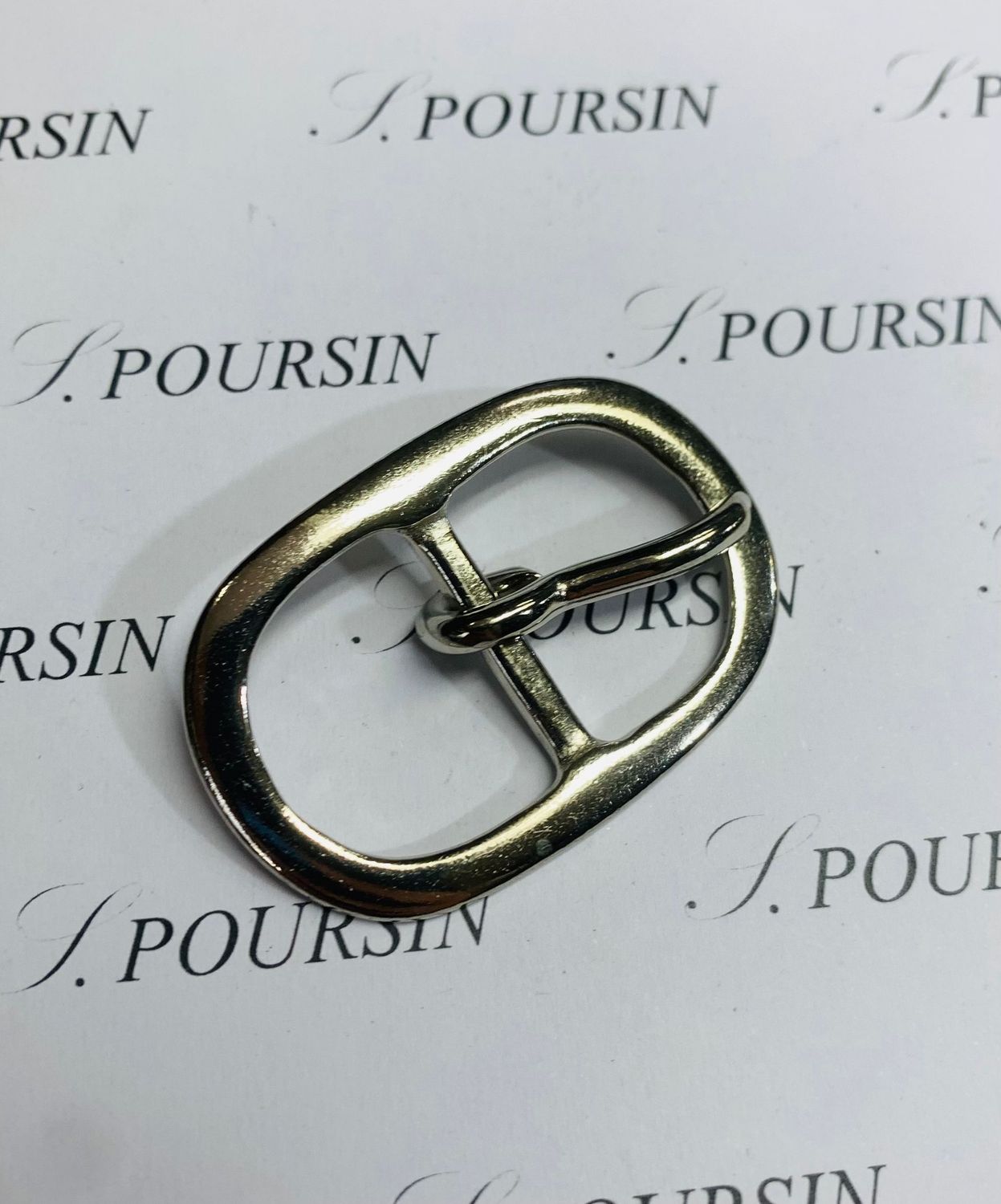 Boucle double 30/20 Laiton Poli Bille Nickel - lot de 2 pièces