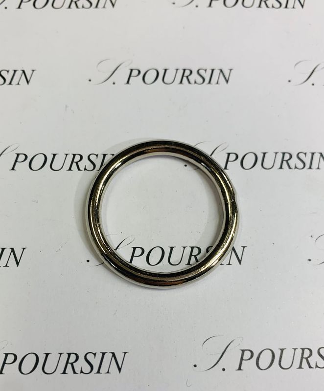 Anneau Soudé 25x34 Laiton Poli Bille Nickel - lot de 10 pièces