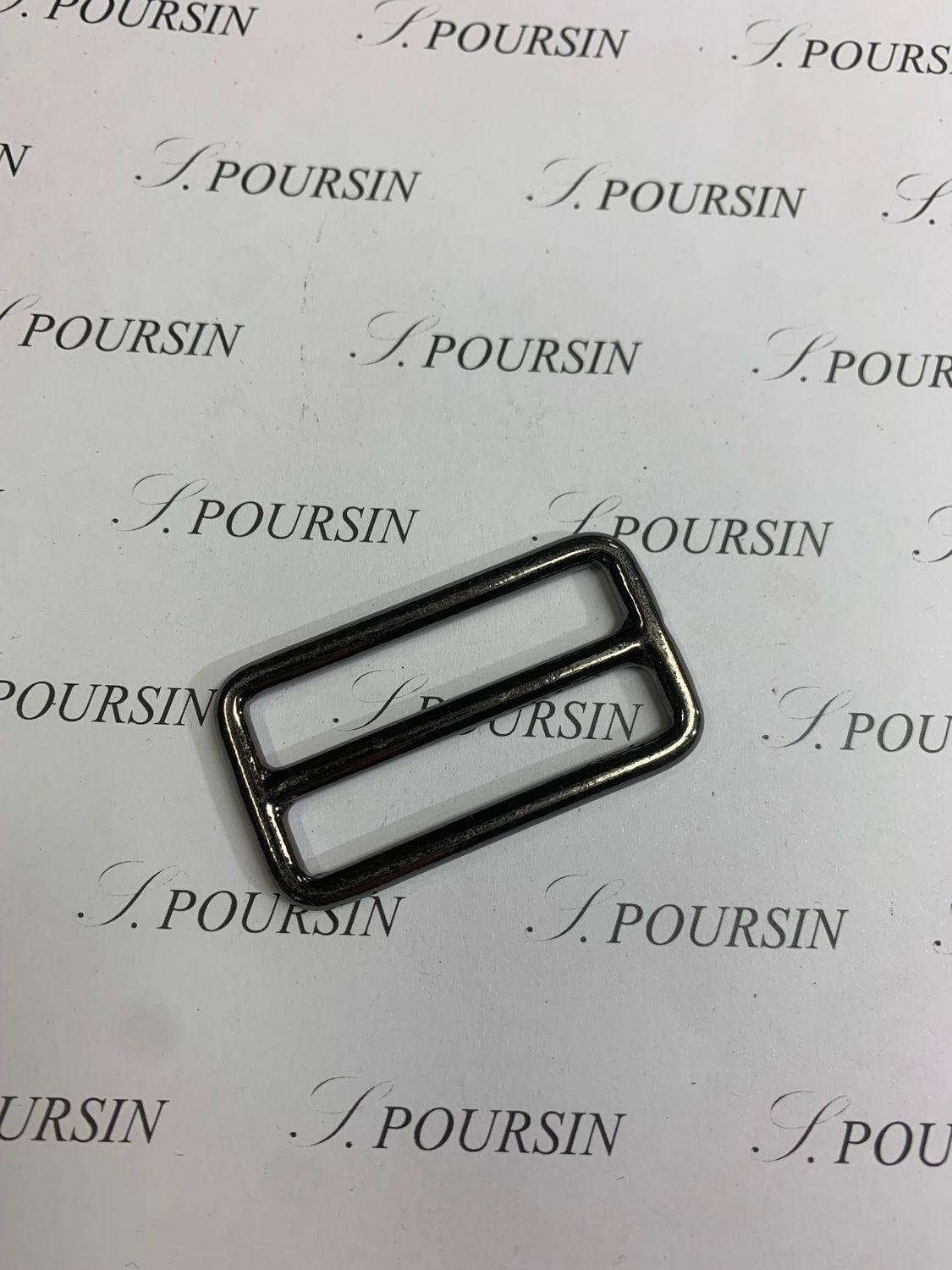 Dé à Barrette 40x39 (Coulant Dble) Soudé Laiton Poli Bille Nickel Noir Verni- Bonne Affaire! - lot de 5 pièces